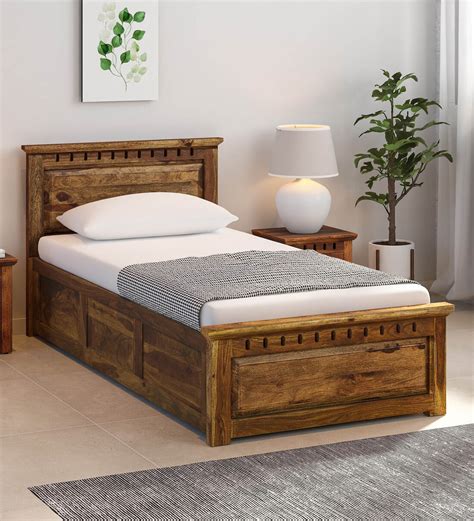 Buy Zurndorf Sheesham Wood Single Bed In Scratch Resistant Provincial ...