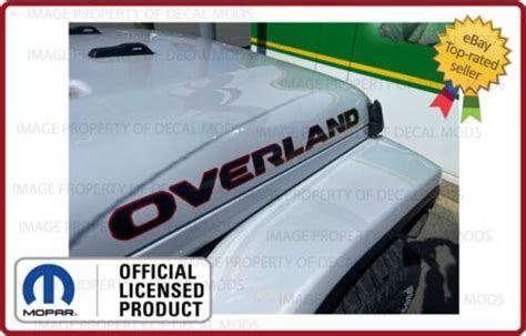 2x Jeep Overland Hood Vinyl Decals Graphics Stickers Jt 2019 2025 Fk2n0 Ebay