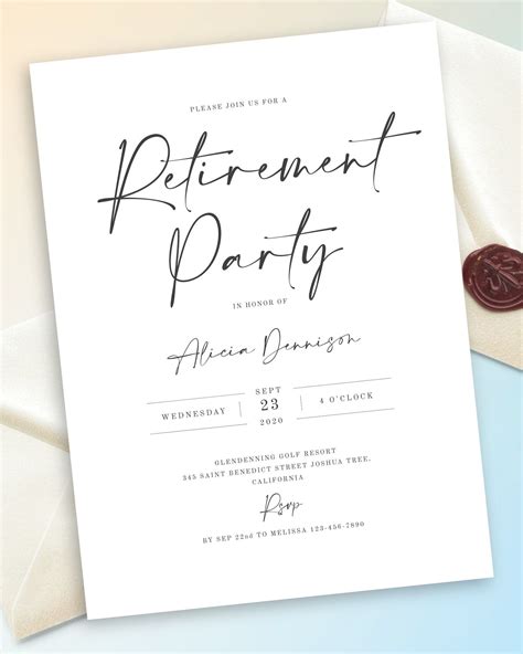 Simple Minimalist Retirement Party Invitation Artofit