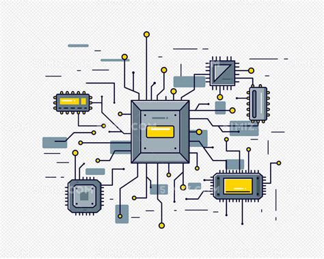 矢量创意芯片集成电路造图片素材下载 觅知网
