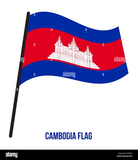 Cambodia Flag Waving Vector Illustration On White Background Cambodia