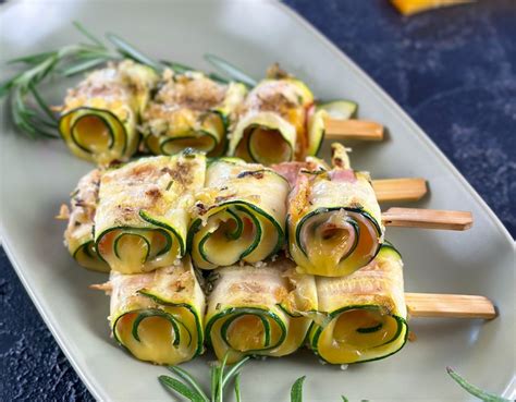 Zucchini Röllchen gefüllt mit Käse und Schinken Beemsterkaas Deutschland