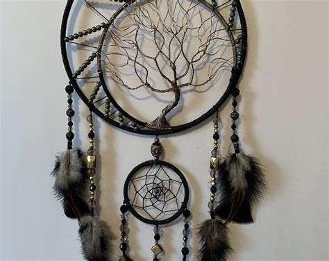 Black Tree Of Life Dream Catcher Etsy Dream Catcher Tree Of Life