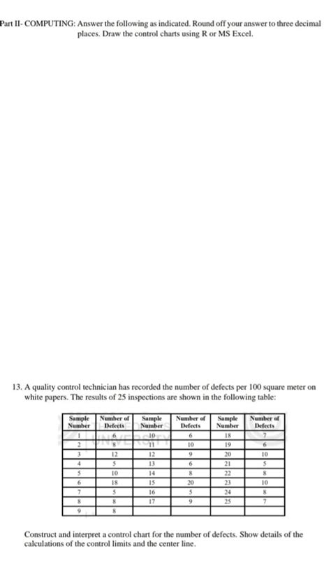 Answered Construct And Interpret A Control Chart… Bartleby