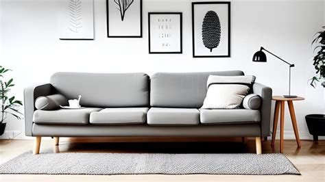 Premium AI Image | Scandinavian design style living room with a Grey sofa