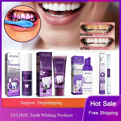 Teeth Whitening Toothpaste V34 Color Correction Whitener Purple Non Invasive Deep Clean Stain