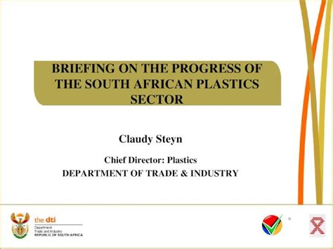 PPT BRIEFING ON THE PROGRESS OF THE SOUTH AFRICAN PLASTICS SECTOR