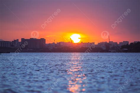 Sunrise And Sunset On The River Background Sun Sunset Sunset