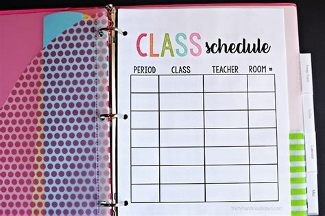 Student Binder With Free Printables Thirty Handmade Days