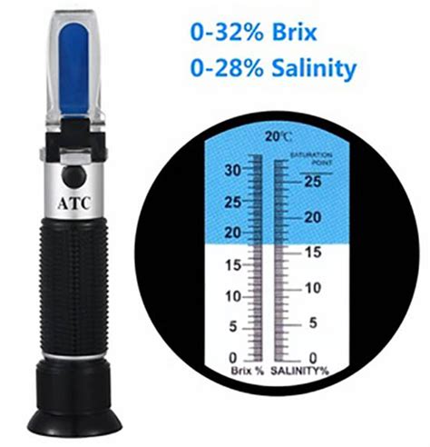 Jual Dual Refractometer Brix 0 32 Salt 0 28 Harga Murah 2025