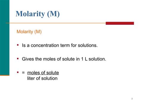 Molarity And Dilution Ppt