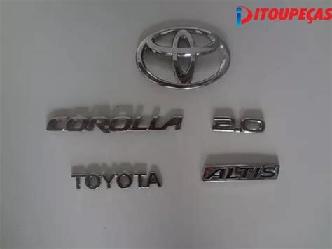 Kit Emblemas Tampa Traseira Toyota Corolla Altis 2 0 2013