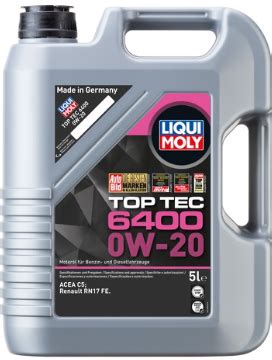 Liqui Moly Top Tec 6400 0W20 5 L Liqui Moly Motorolie Industri