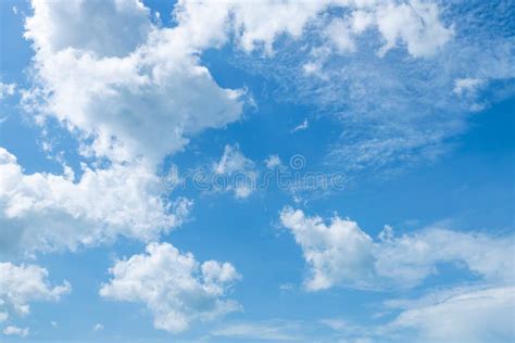 Cloudy Day in Summer. Blue Sky and Scattered Clouds. Stock Image ...