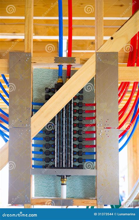 Plumbing Manifold System Pex Tubing Stock Photo Image Of Building