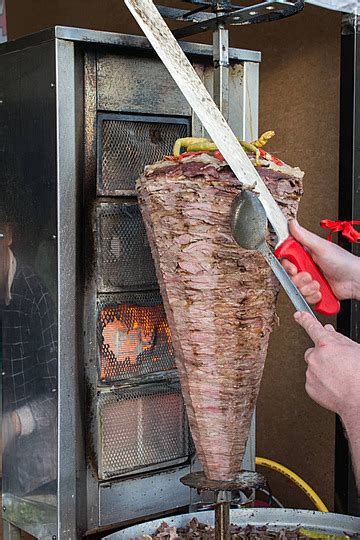 Traditioneller Türkischer Döner Kebab Grill Der Döner Kebap Truthahn