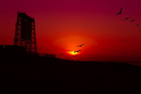 Sunset Draw Bridge Coastline Free Image Download