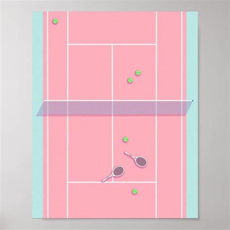 Two Tennis Rackets And Balls On A Pink Court