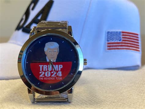 Trump 2024 The Revenge Tour Wrist Watch Navy Face Patriot Powered