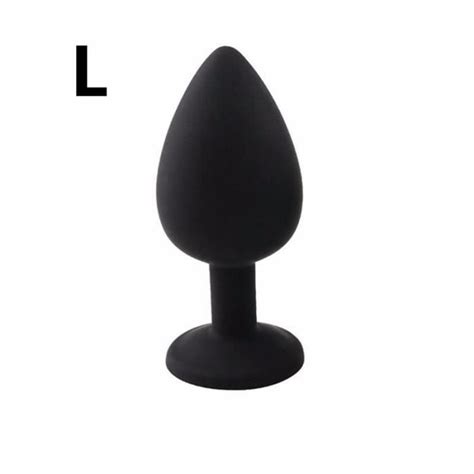 STIMULATEUR PLUG CHAPELET Black L Bouchon Anal En Silicone