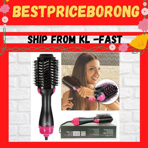 Ready StockMultifunctional Hot Air Comb Hair Dryer 2 In 1 Negative Ion Hot Air Dryer Curly