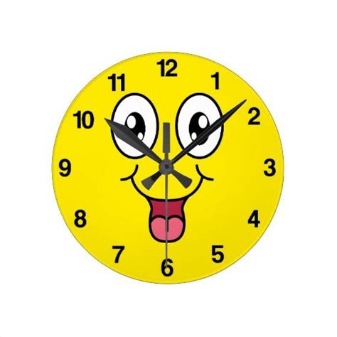 Clock With Happy Face Clip Art Clipart Best