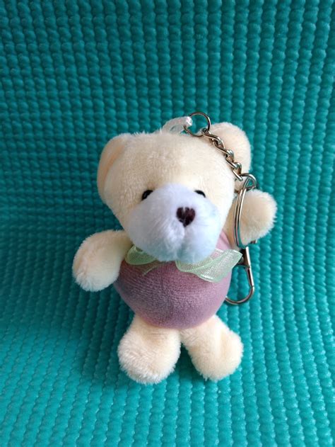 Plush Teddy Bear Keychain Mini Bear Keychain Stuffed Etsy