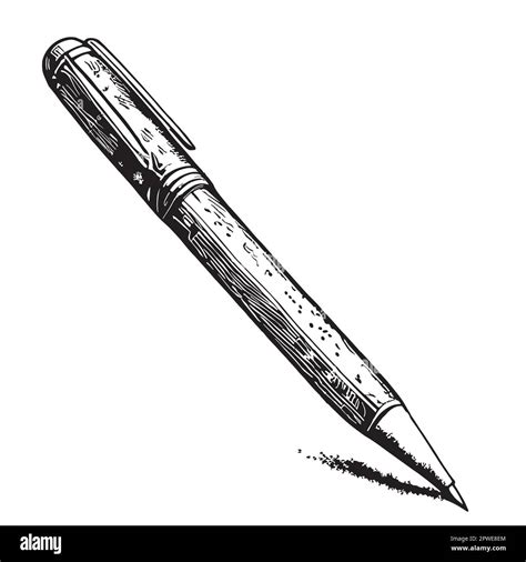 Retro pen hand drawn sketch illustration Write Stock Vector Image & Art ...