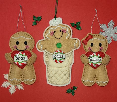 Personalized Gingerbread Christmas Ornaments Gingerbread - Etsy