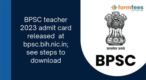 Bpsc Teacher Admit Card Released At Bpsc Bih Nic In See Steps To