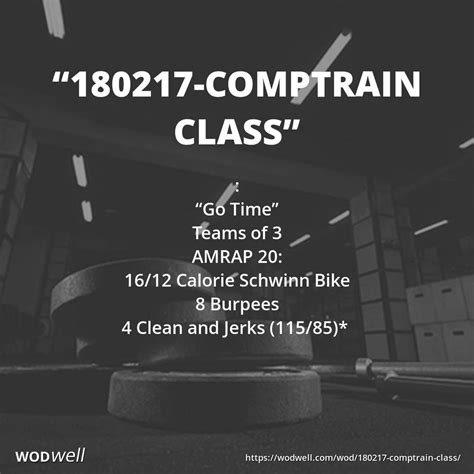 Go Time Workout Class WOD Aka 180217 Class WODwell Crossfit