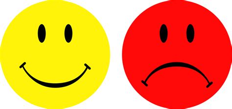 Green Happy Face And Red Sad Face 1000x474 Png Download