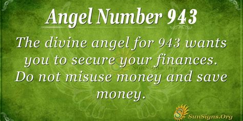 Angel Number 943 Meaning: Financial Prudence - SunSigns.Org