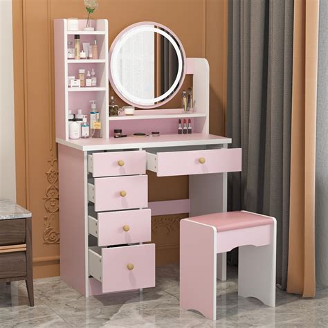 Fufuandgaga Contemporary Pink Makeup Vanity Desk Set With 59 Off