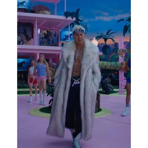 Barbie Ryan Gosling Ken White Faux Fur Coat Handmade Etsy Uk