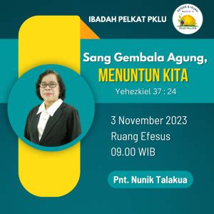 Ibadah Pelkat PKLU 3 November 2023 GPIB Gideon Depok