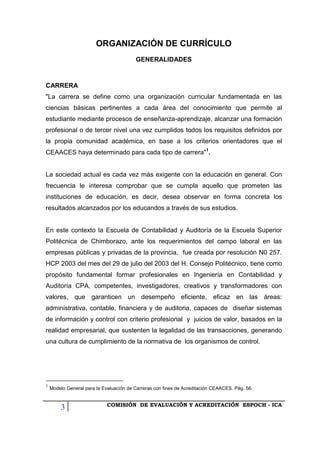 ORGANIZACION DEL CURRICULO CONTABILIDAD Y AUDITORIA ESPOCH PDF