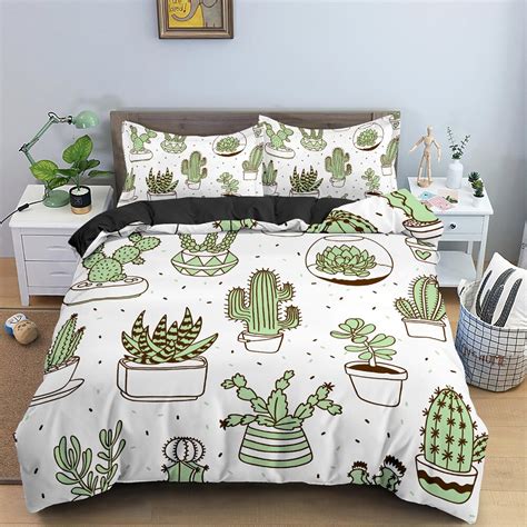 Funda N Rdica De Cactus King Y Queen Juego De Cama Suculenta Para Ni Os