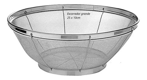 Escorredor De Arroz Inox Macarr O Peneira De Cozinha X Cm