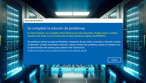 Solución a error 0xd0020017 al activar Windows Server Zentinels NET