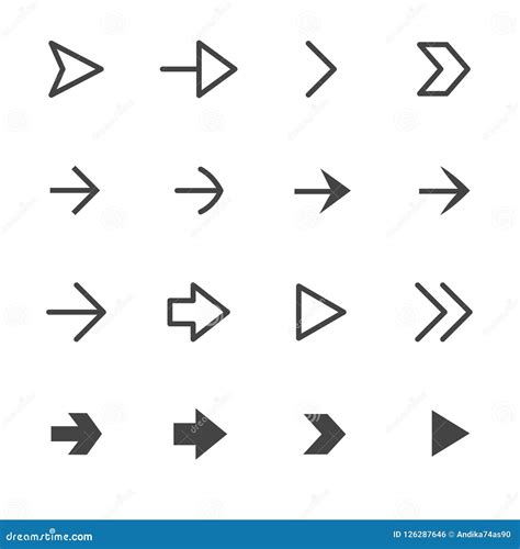 Esquema Determinado Del Icono De La Flecha Del Vector Ilustraci N Del