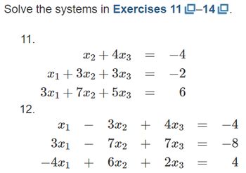 Answered Solve The Systems In Exercises 11 14 Bartleby