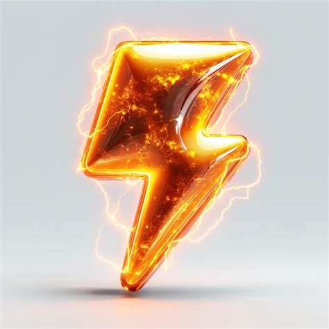 Premium Photo 3d Render Flash Lightning Thunder Bolt Icon AI