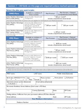 Fillable Online Johns Hopkins Advantage Md Hmo Hmo D Snp And Ppo