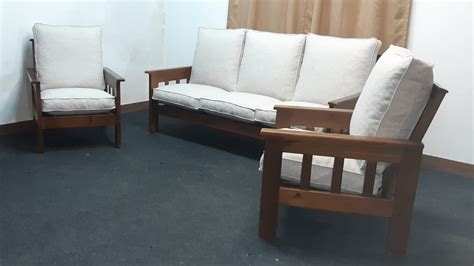 Juego De Living Sillones En Madera Omb Muebles Uruguay