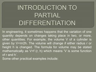 Some Engg. Applications of Matrices and Partial Derivatives | PPT