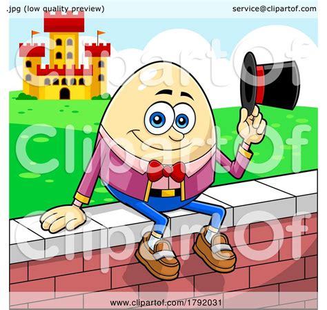 Cartoon Humpty Dumpty Sitting On A Wall By Hit Toon 1792031