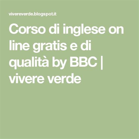 The Words Corso Di Inglese On Line Gratis E Di Quata By Bbc