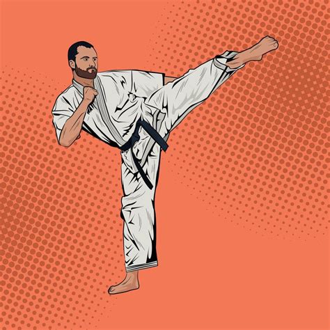 Pop Art Comic Karate Man Vector Stock Illustration 20240616 Vector Art