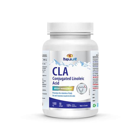 Conjugated Linoleic Acid Cla 1000mg 90 Softgels Maplelife Nutrition